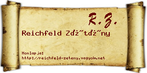 Reichfeld Zétény névjegykártya